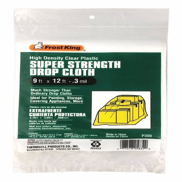 Thermwell Products Frost King 9 ft. W X 12 ft. L X 0.3 mil Plastic Drop Cloth 1 pk P300 - main
